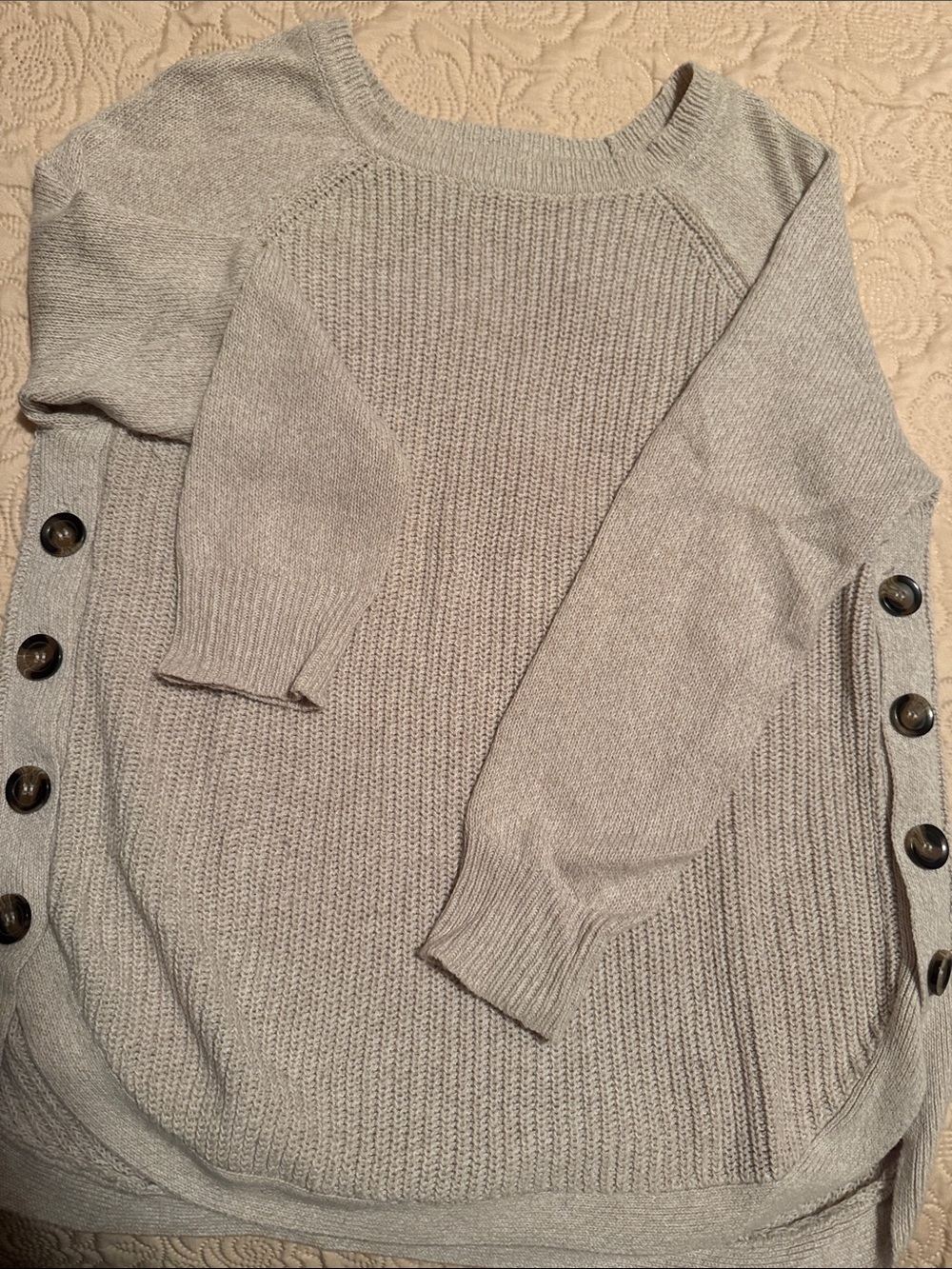 RD Style Light tan Button-Side Knit Sweater